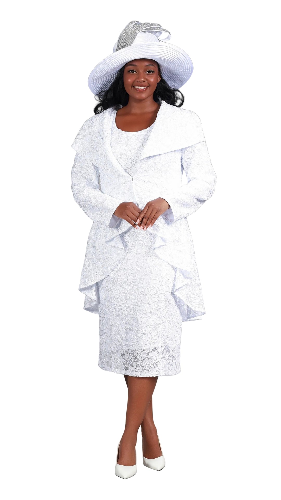 2pc Lux Lace Drs+Uneven Sweep Jkt-Plus