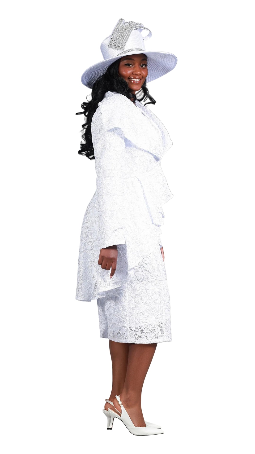 2pc Lux Lace Drs+Uneven Sweep Jkt-Plus