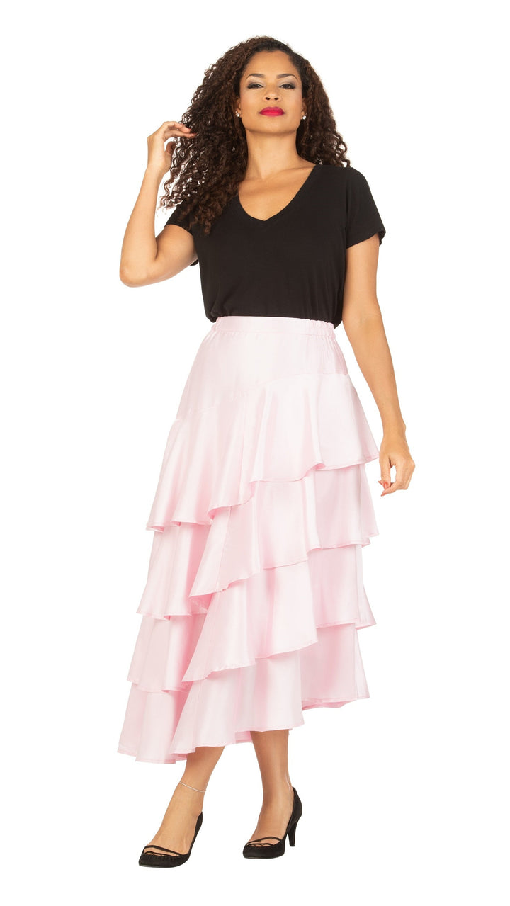 1pc Uneven Sweep Shantung Tiered Skirt