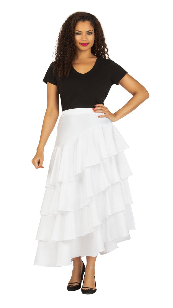 1pc Uneven Sweep Shantung Tiered Skirt