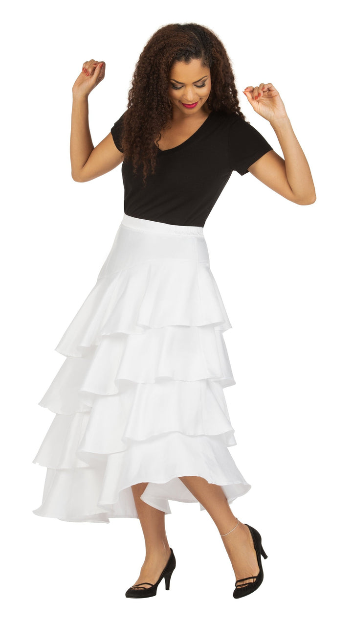 1pc Uneven Sweep Shantung Tiered Skirt