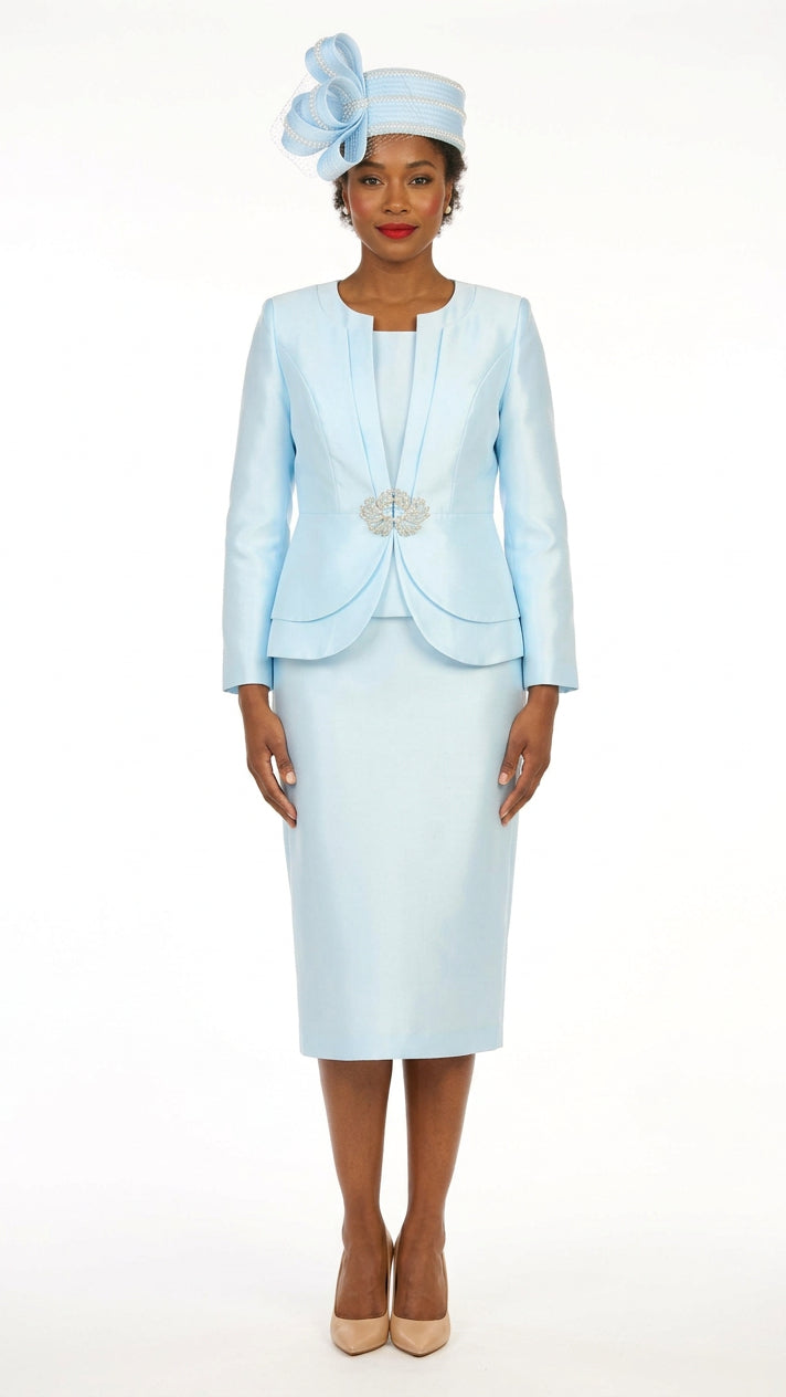 3pc Silky Twl Skt Suit w/ Layered Designs-Plus