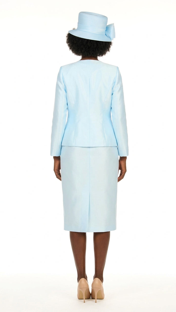 3pc Silky Twl Skt Suit w/ Layered Designs