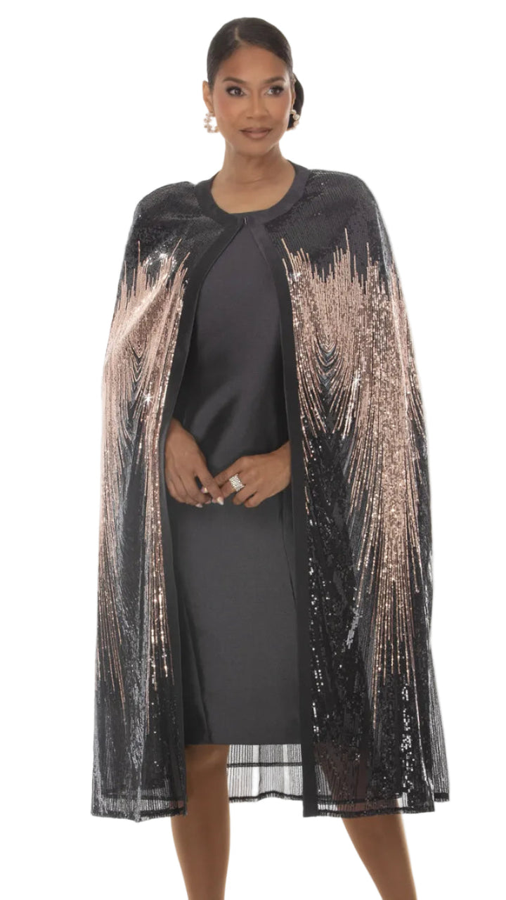 Donna Vinci  2pc. Dress & Cape Set, Style 12277