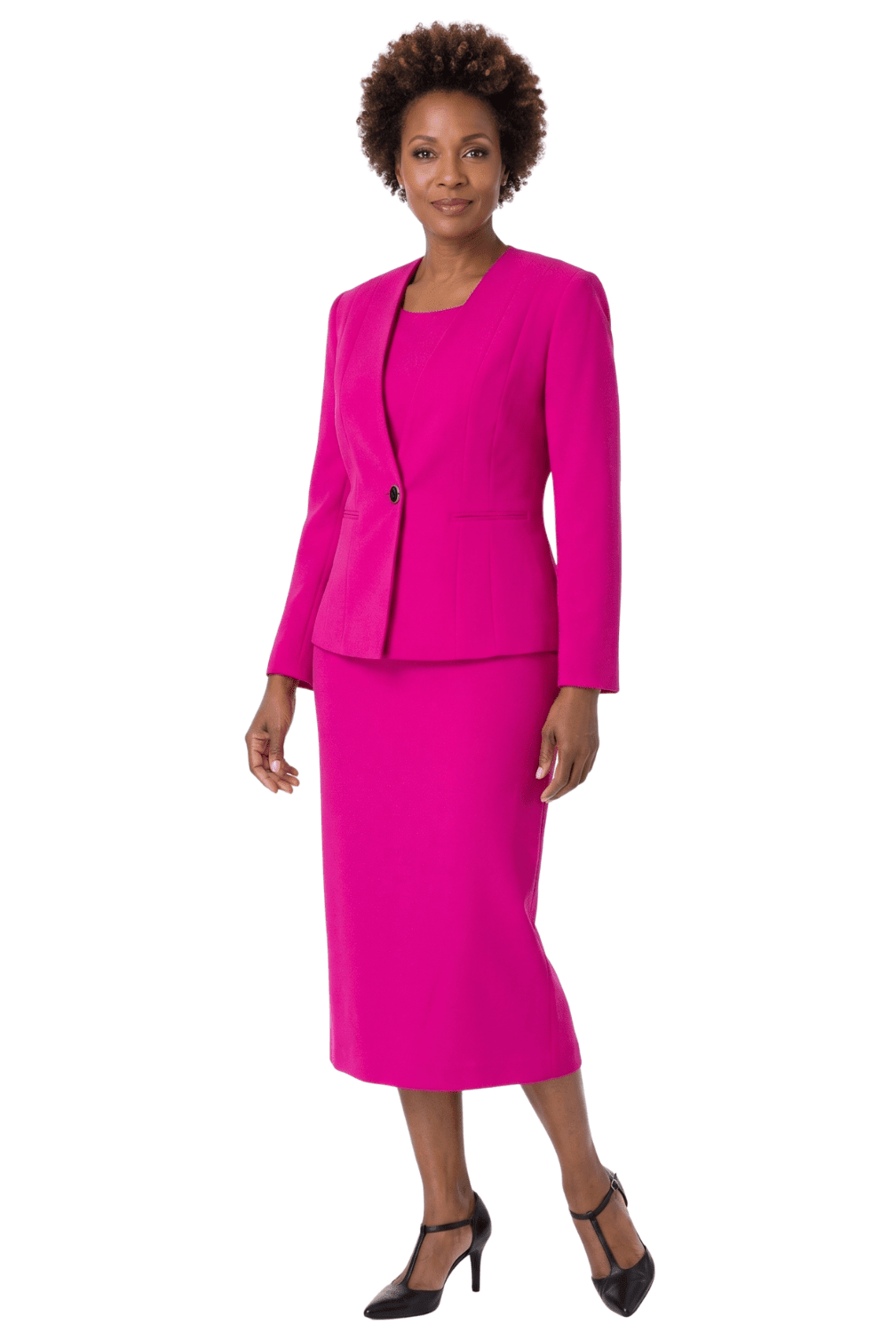 3pc Collarless Clean Lines Detailed Skirt Suit - Especially Yours