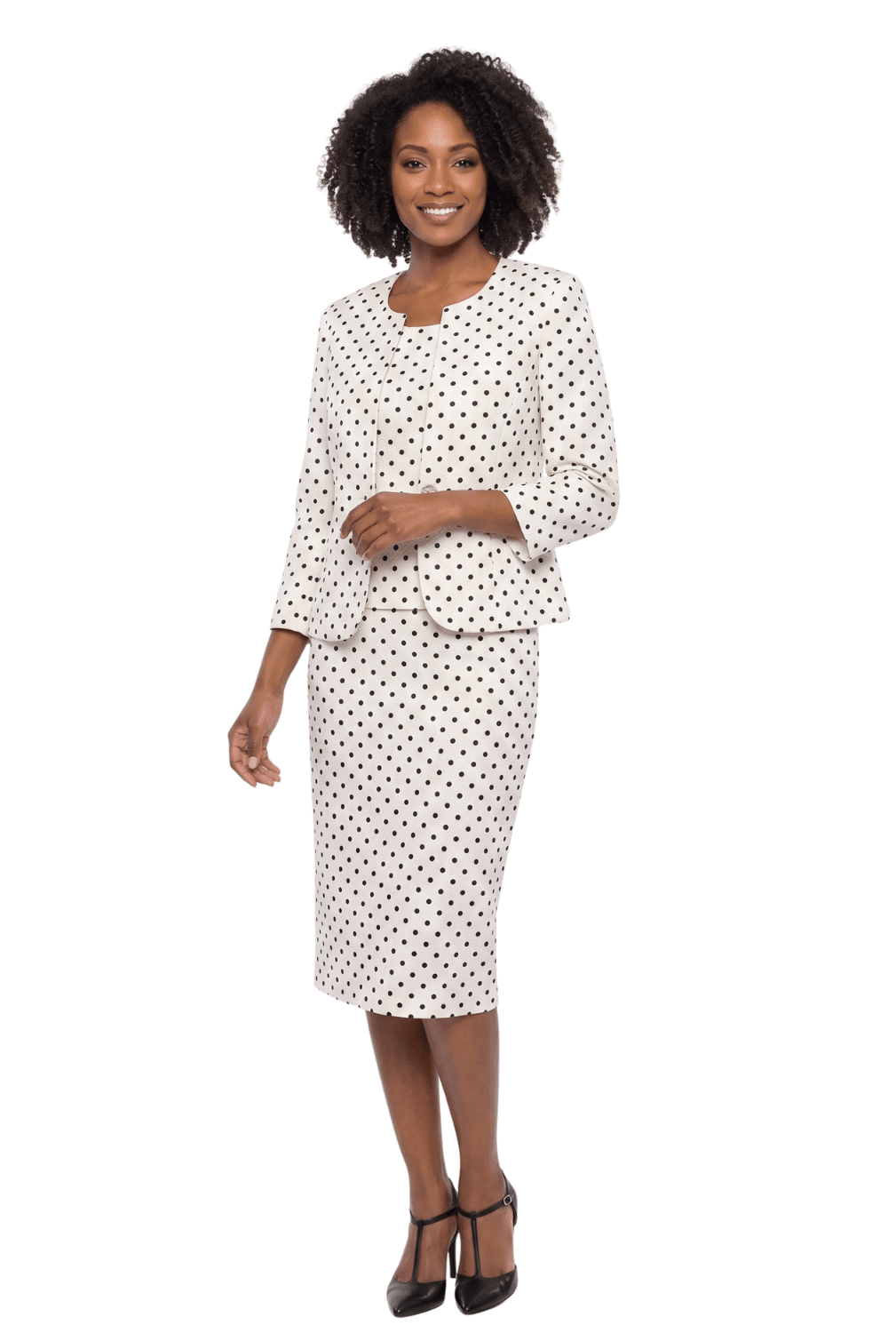 3pc Novelty Skirt Suit w/ Embellished Button - Especially Yours