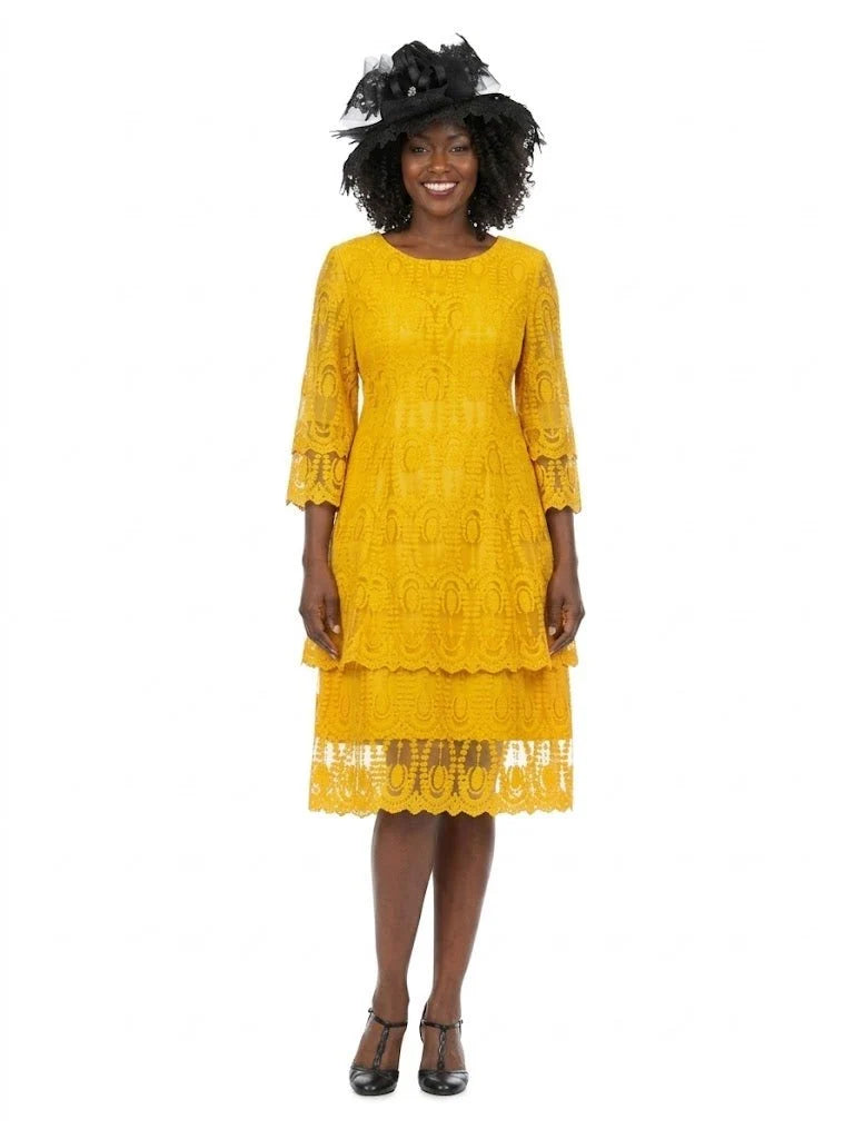 Elegant A-Line Tiered Lace Dress-Plus
