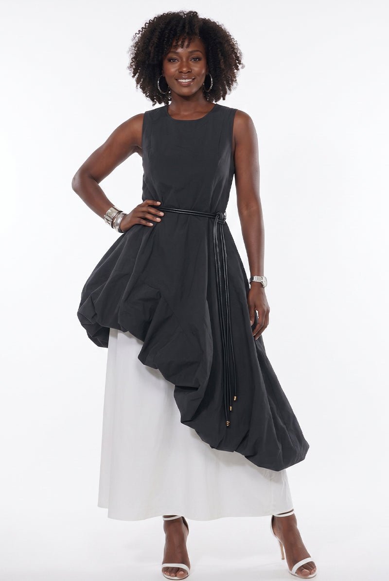 Asymmetrical Bubble Hem Maxi Dress by Love The Queen - Especially Yours
