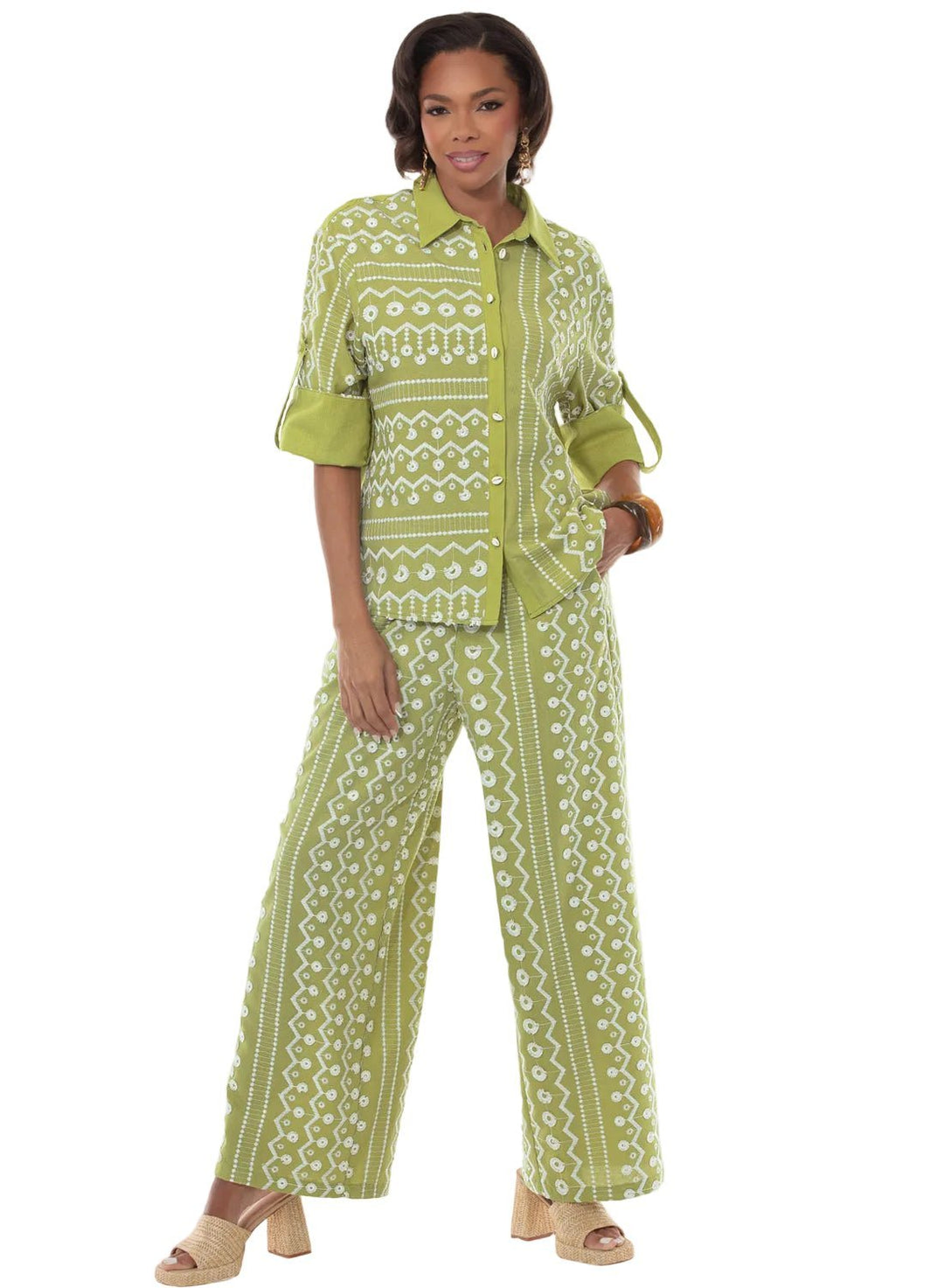 Tribal Print Wide Leg Pant Set by Love The Queen - Especially Yours