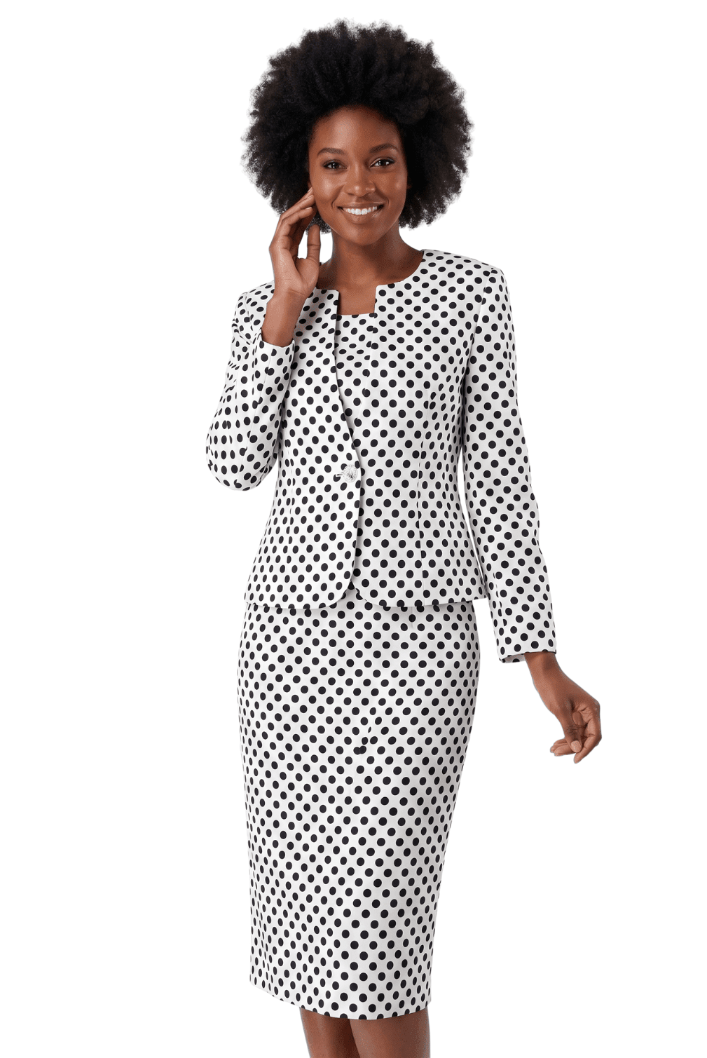 3pc Novelty Skirt Suit w/ Embellished Button - Especially Yours