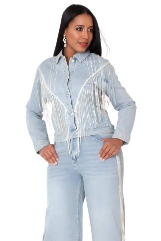 Rhinestone Fringe Jean - 82939 - Especially Yours