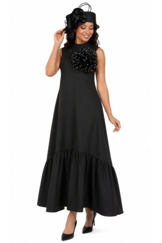 Luxury Flare Dress with Handcrafted Floral Detail - Especially Yours
