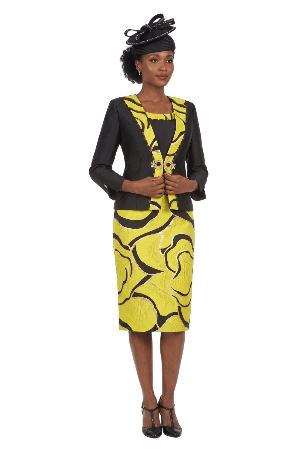 3pc Brocade+Silky Twill Skirt Suit w/ Beads - Especially Yours