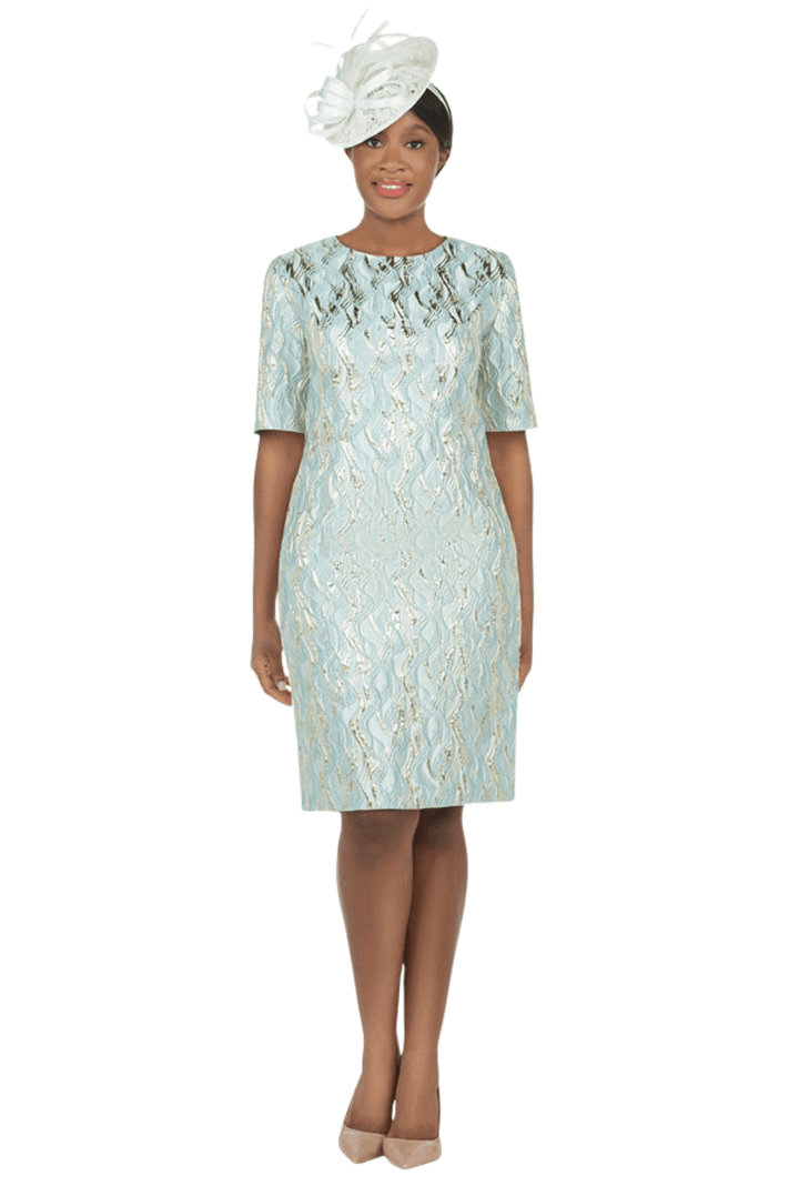 Short Slv Brocade Sheath Dress - Plus - Especially Yours