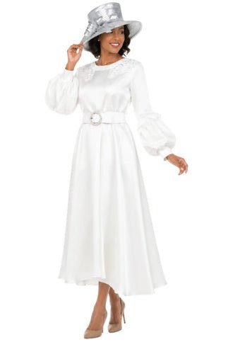 Belted A-line Dress w/ Beaded Embroidery-Plus - Especially Yours