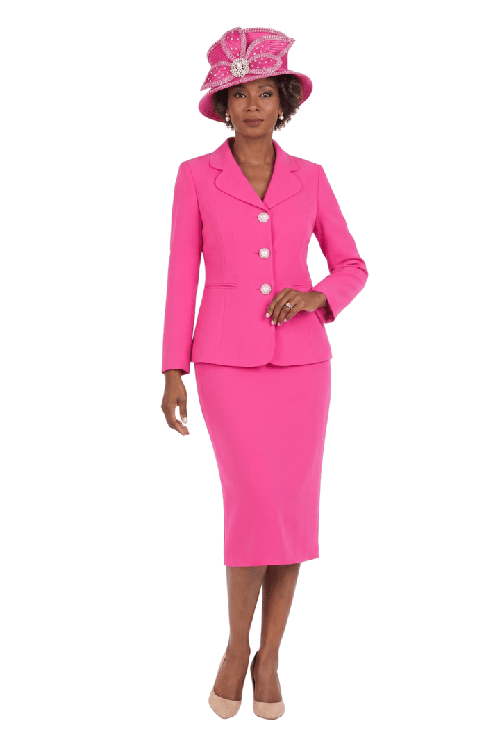 2pc Vintage Lapel 3-button Skirt Suit-Plus - Especially Yours