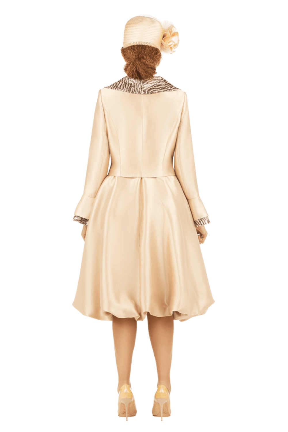 Faux 2pc Silky Twl + Sequined Collar Coat Dress - Especially Yours