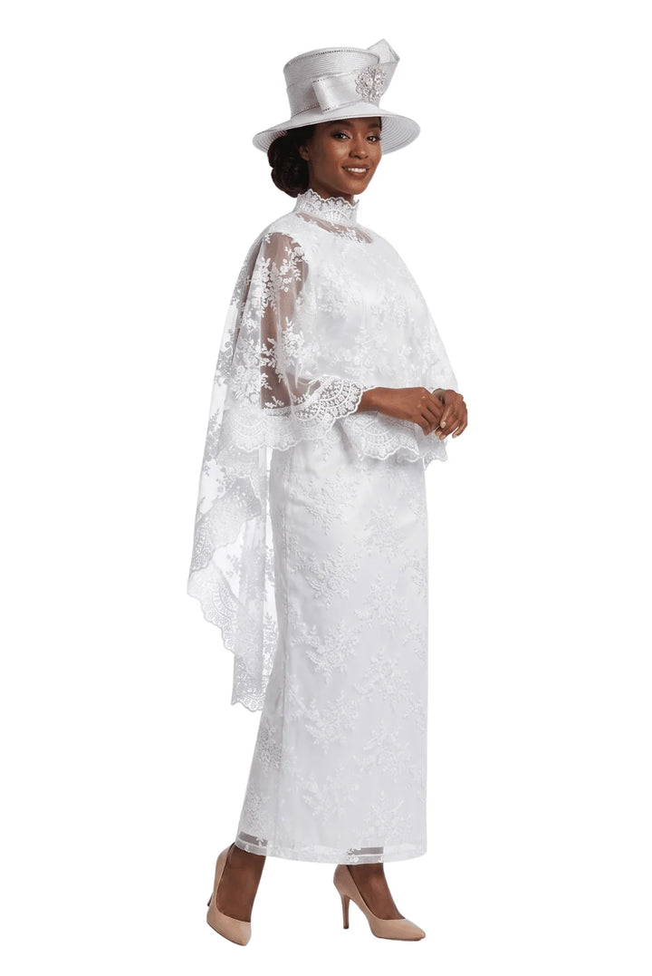 2pc Lux Lace Drs + Stand Collar Cape-Plus