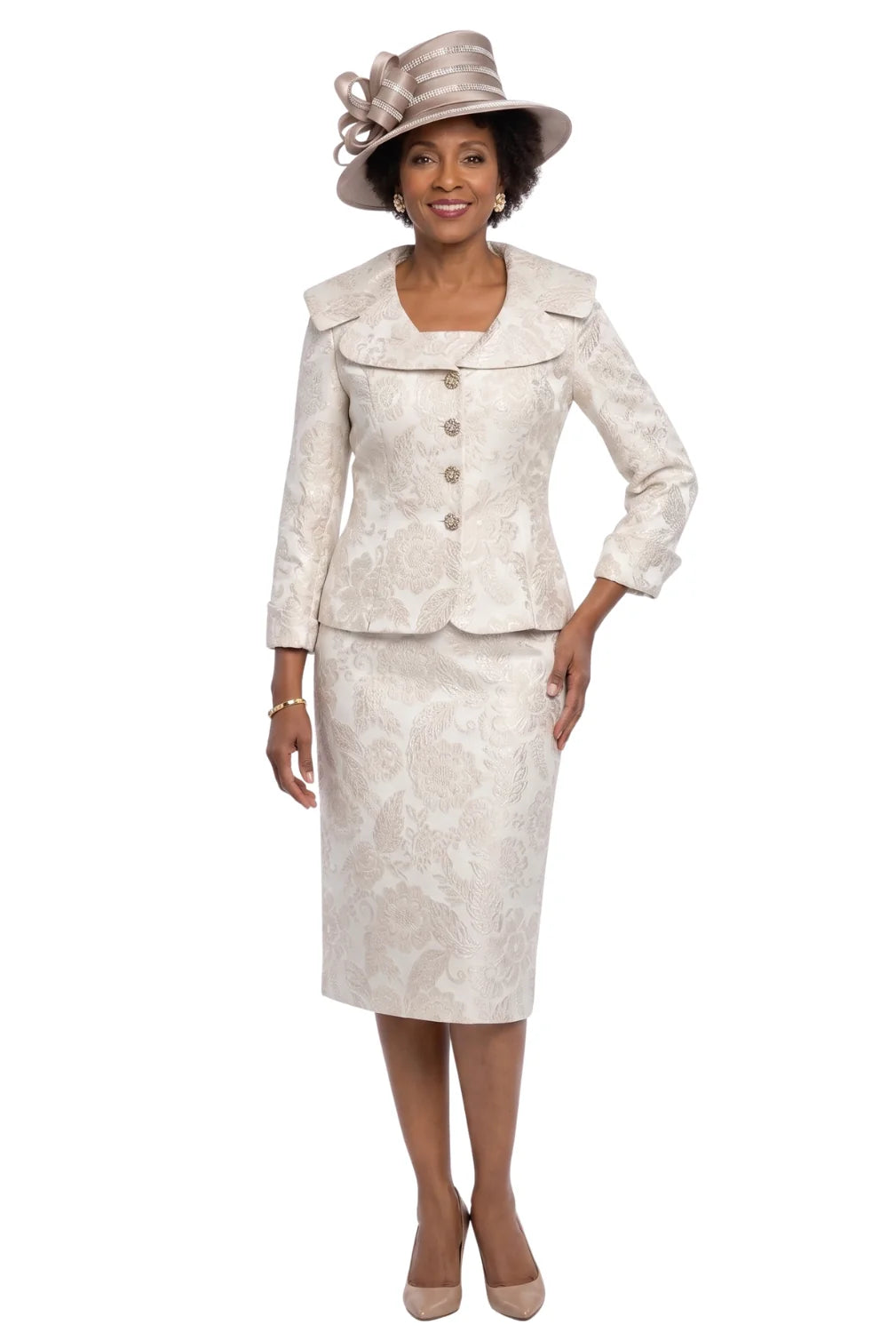2pc Wide Collar Novelty Skirt Suit
