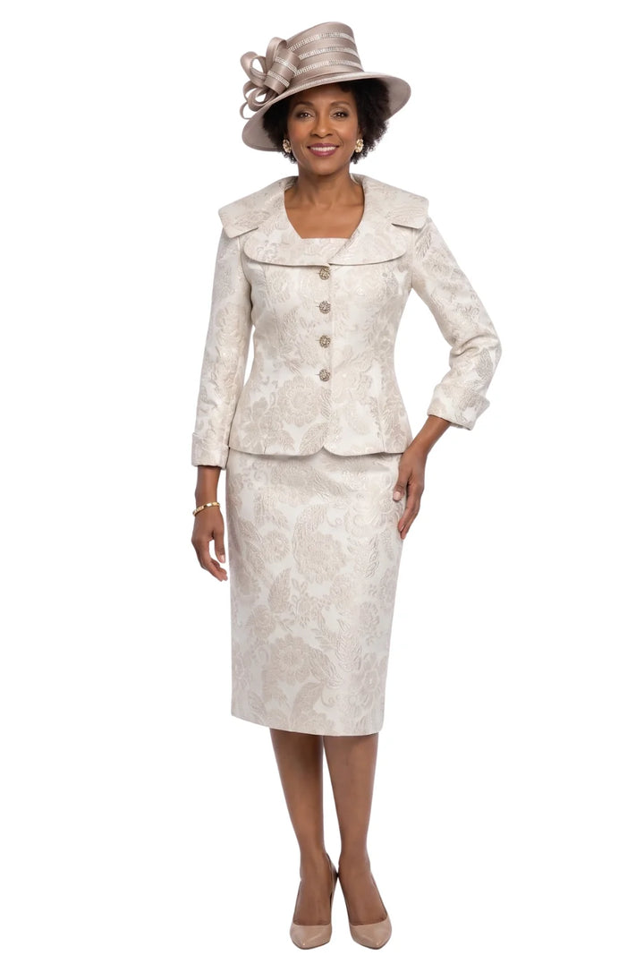 2pc Wide Collar Novelty Skirt Suit