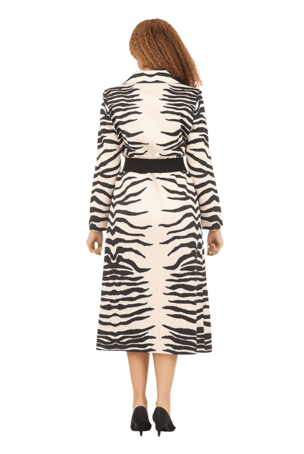 Abstract Print Coat Dress w/ Belt - Especially Yours