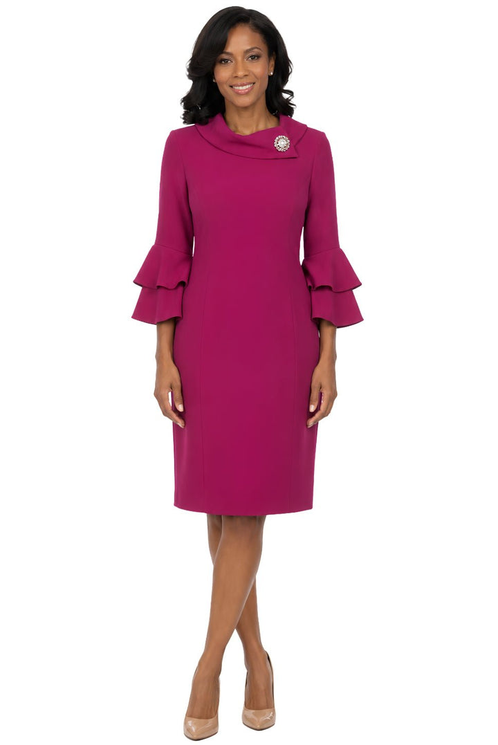 Draped Collar Bell Sleeve Shift Dress – Giovanna Apparel - Especially Yours