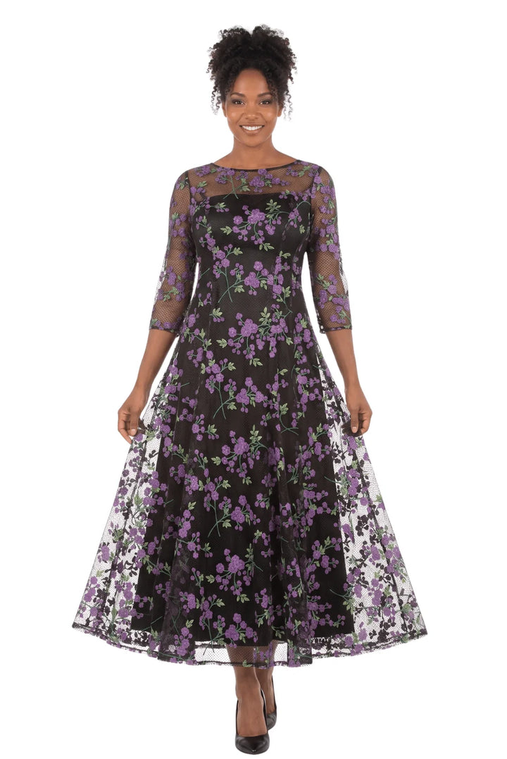 Evening Dress w/ See-thru Sleeves