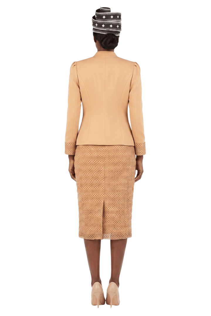 3pc Dotted Textured Lace Combo Skt Suit - Especially Yours