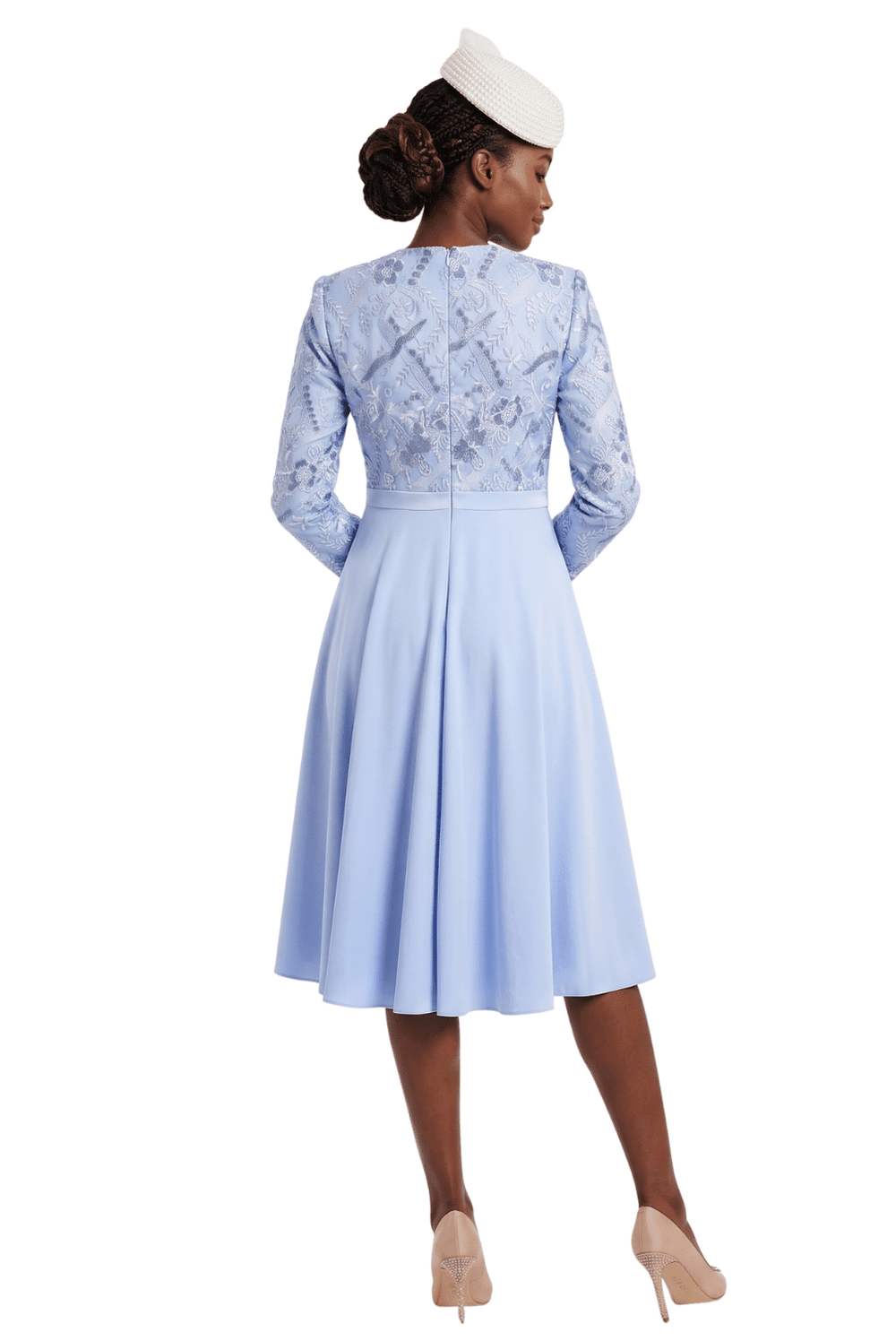 Round Neck LS A - line Dress w/ Waistband - Especially Yours