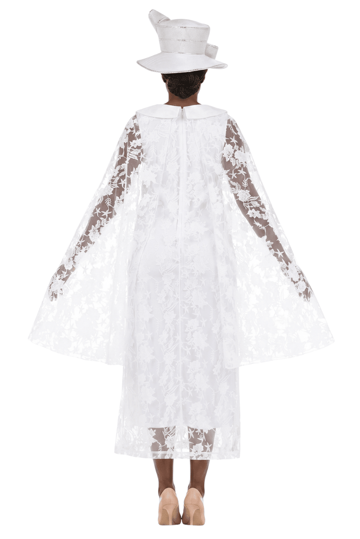 Faux 2pc Lace Overlay Drs w/ Cape - Especially Yours