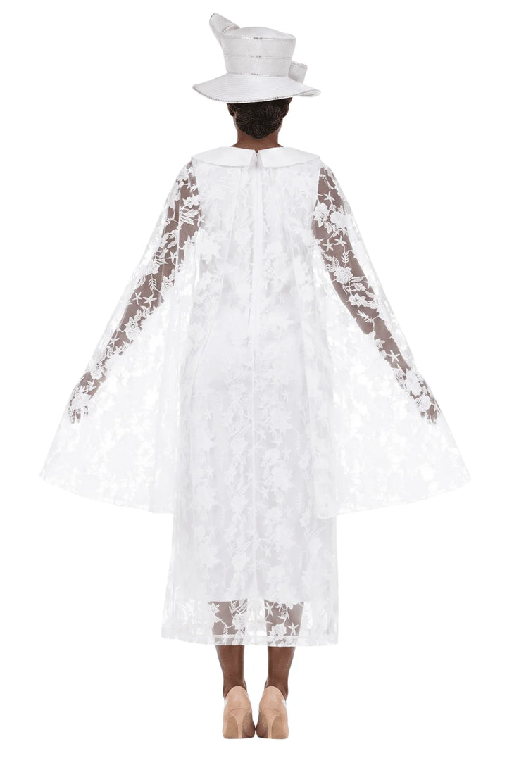 Faux 2pc Lace Overlay Drs w/ Cape