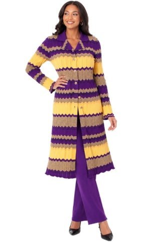 Striped Knit Duster Pant Set - 51014 - Especially Yours