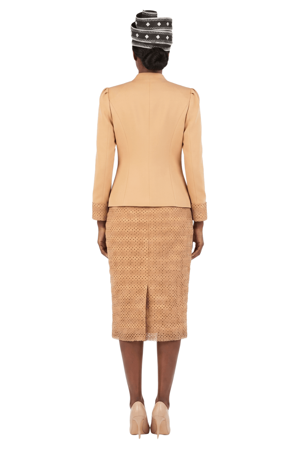 3pc Dotted Textured Lace Combo Skt Suit-Plus - Especially Yours