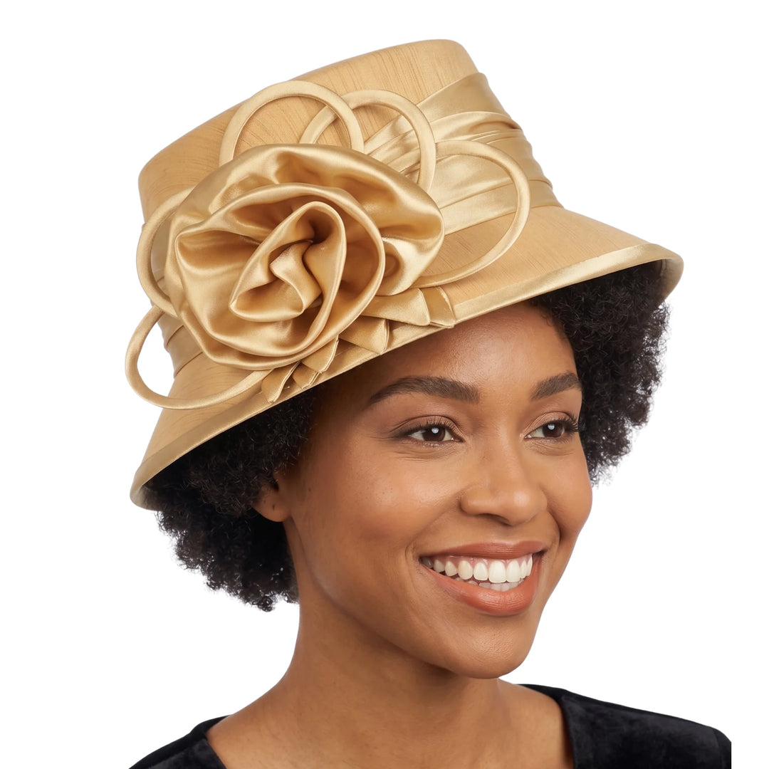 Small Brim w/ Ribbon Flower Basic Hat