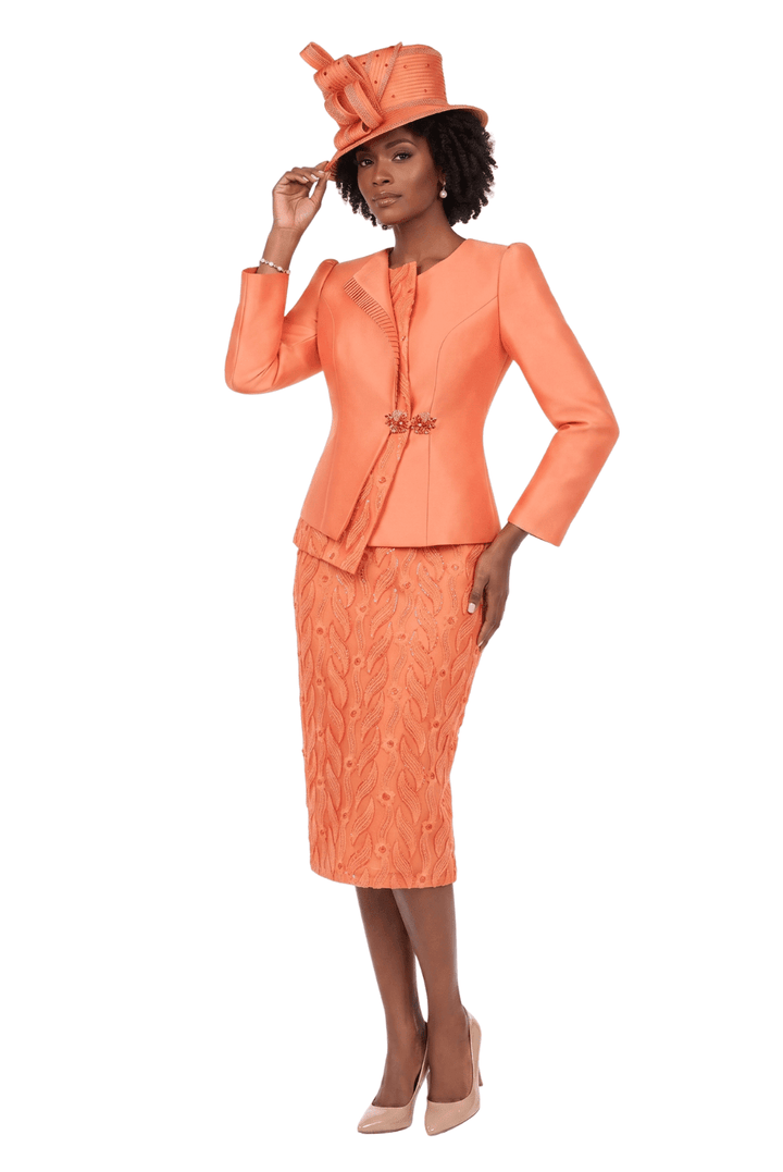2pc Silky Twill Jkt + Sequined Lace Skirt Suit - P - Especially Yours