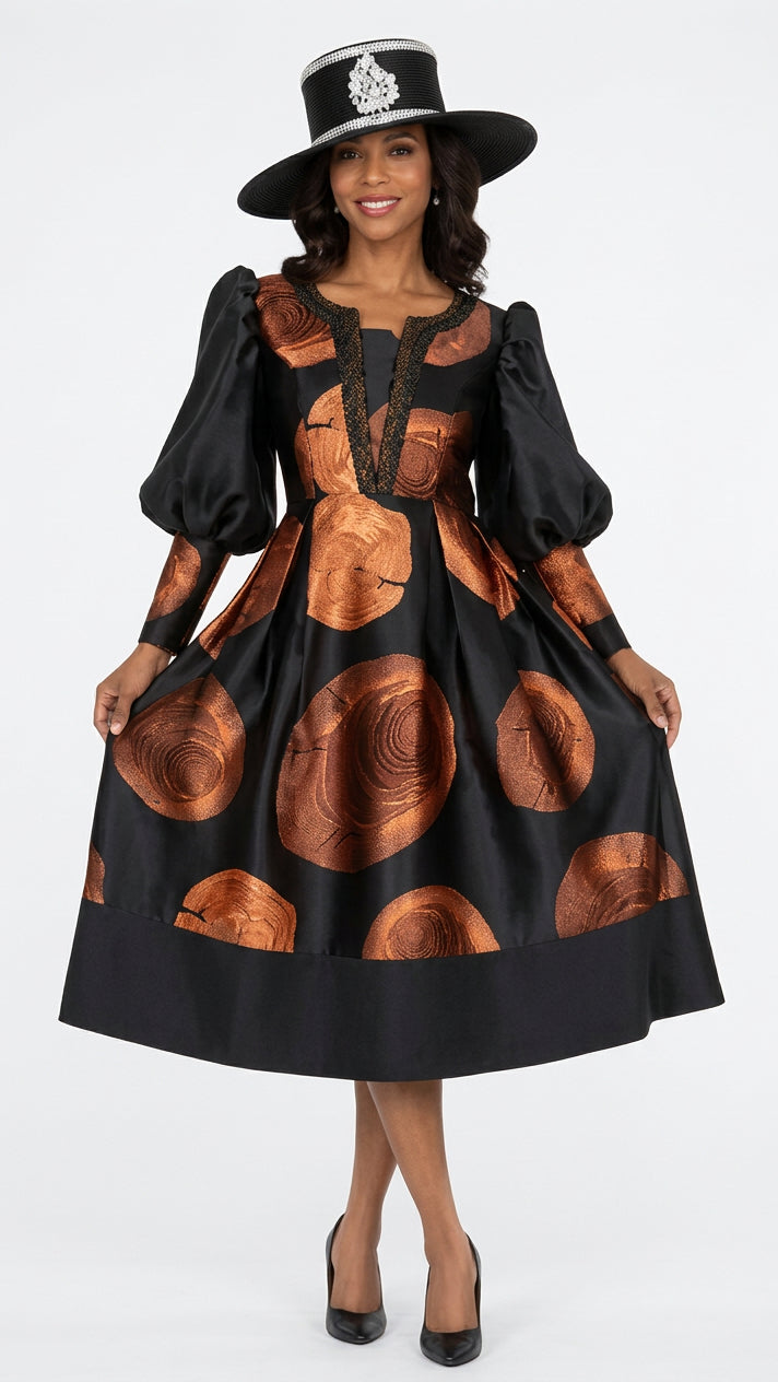 Statement Swirl Print Silky Twill Couture Dress