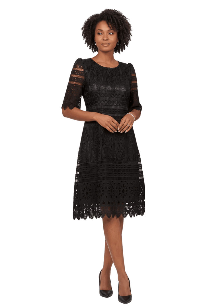 1pc Elbow Length Slv Lux Lace Shift Dress - Especially Yours