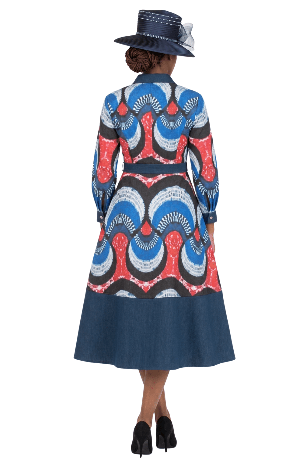 Button Down Denim Shirt Dress in Prints-Plus - Especially Yours