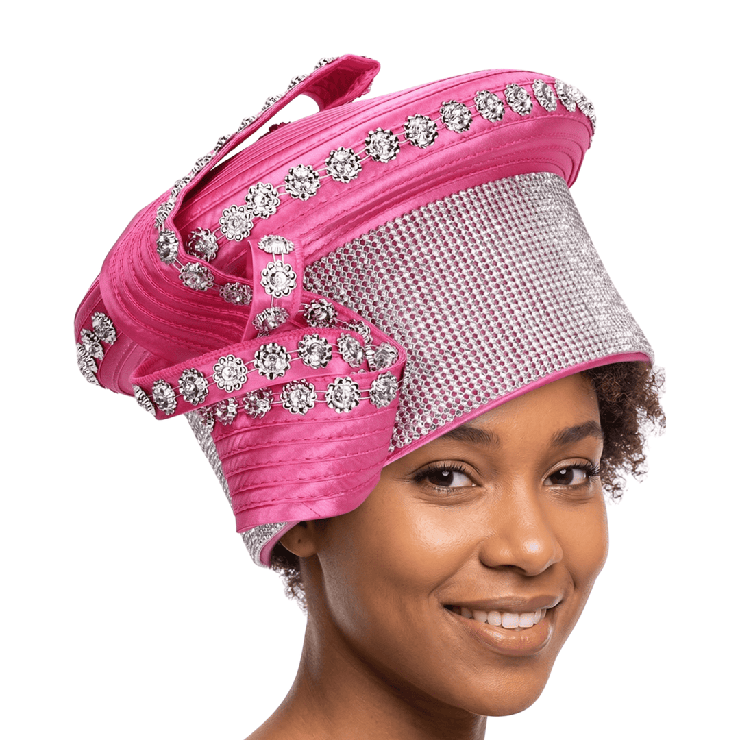 Massive Stoned Pillbox Hat w/ Flwr Stone Strip - Especially Yours