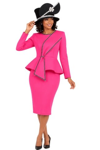 Elegant Scuba Peplum Sheath Dress w/ Stone Trim - Especially Yours
