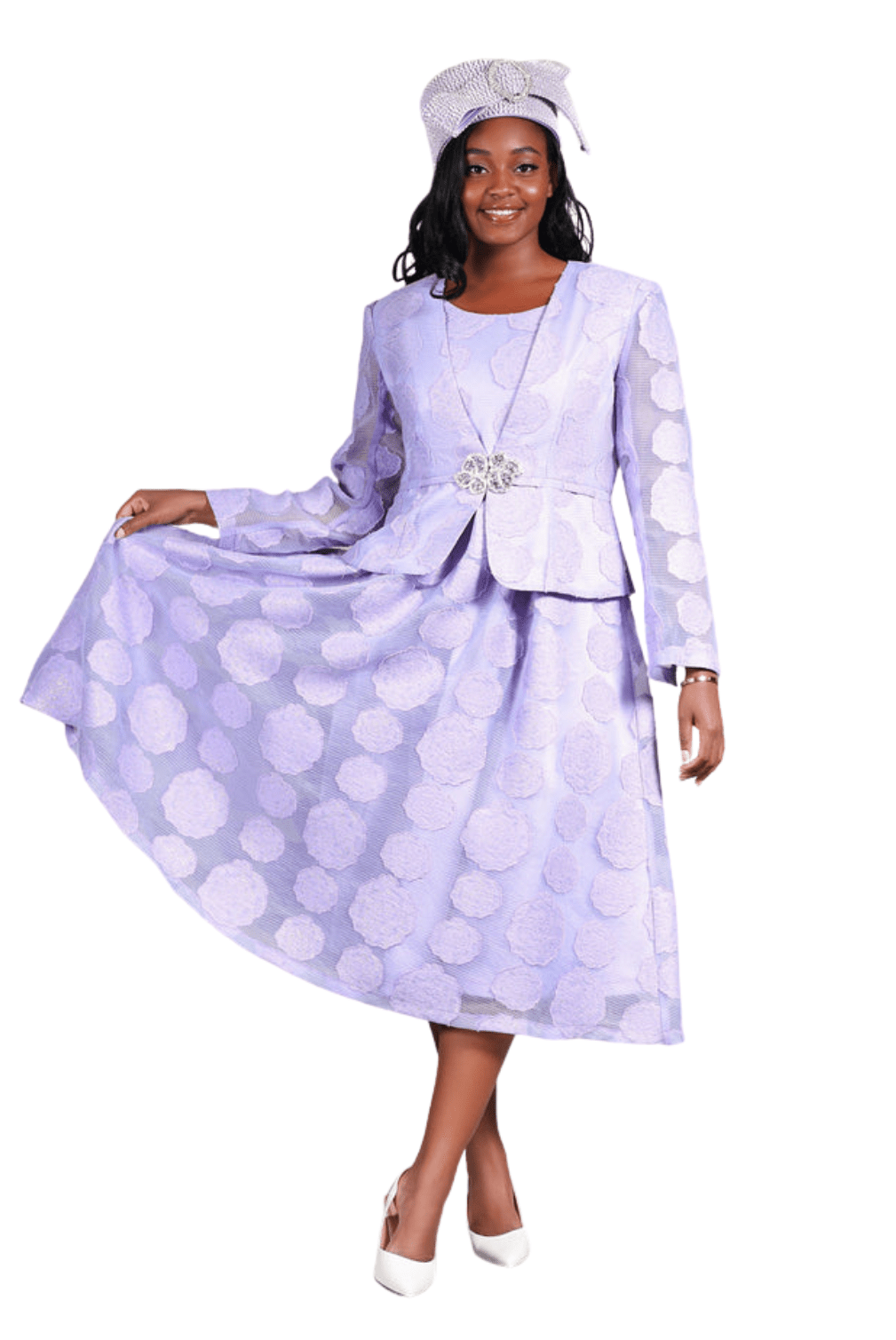 2pc Rose Organza A - line Bolero Jkt Dress - Especially Yours