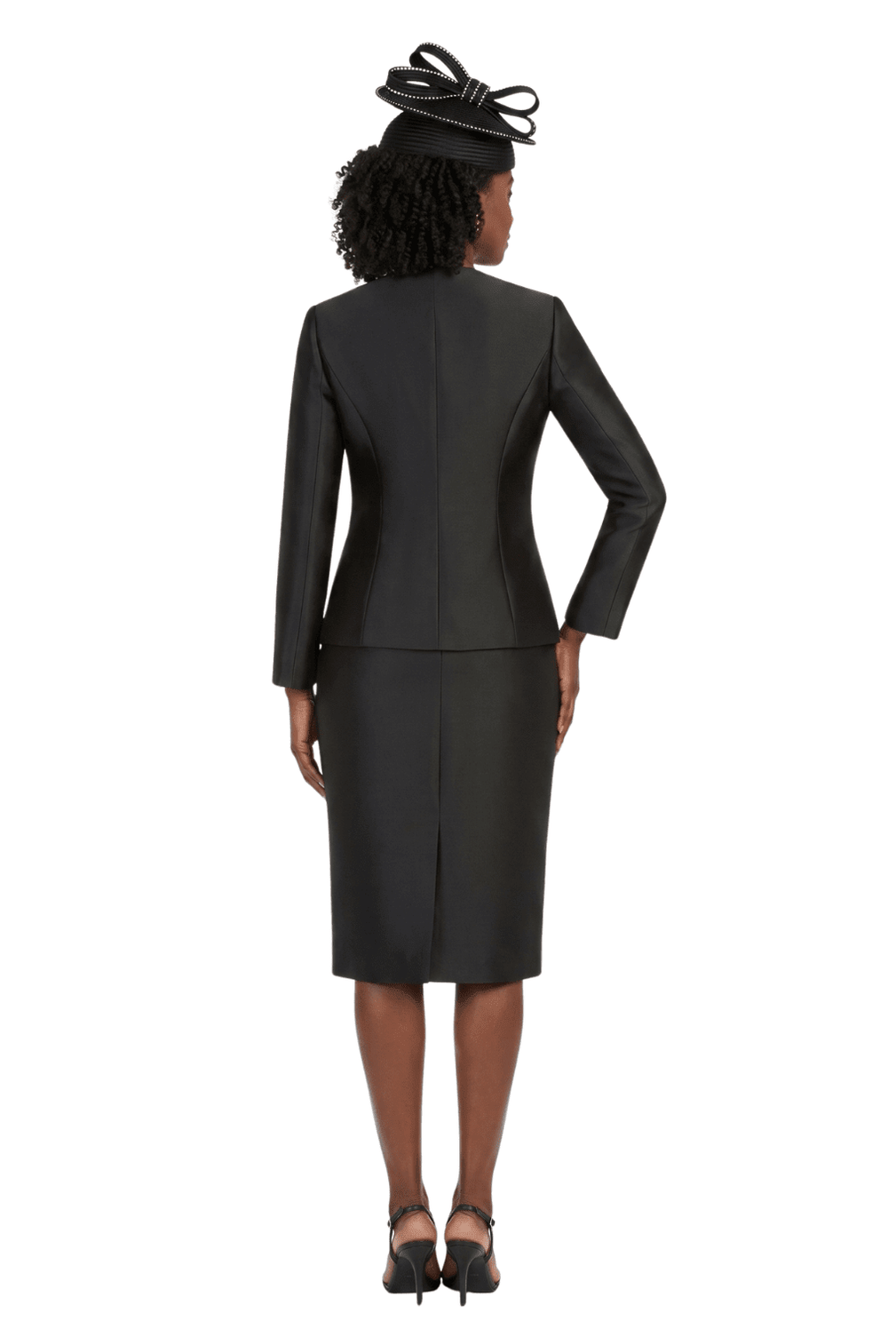 2pc Silky Twill Two - Tone Skt Suit w/ Rhinestones - Especially Yours