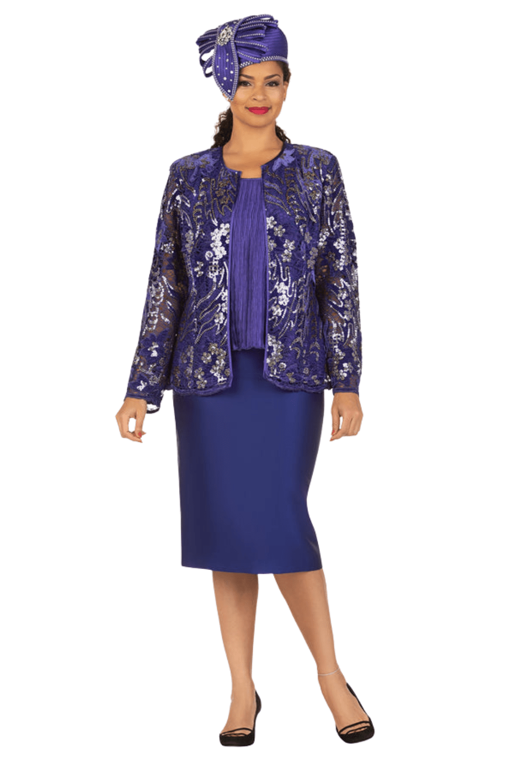 3pc Sqns Jkt, Crkl Stn Cami, Silky Twl Skt Suit - Especially Yours