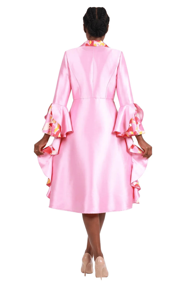 2pc Silky Twl Dress+Peplum Uneven Sweep Jkt Set