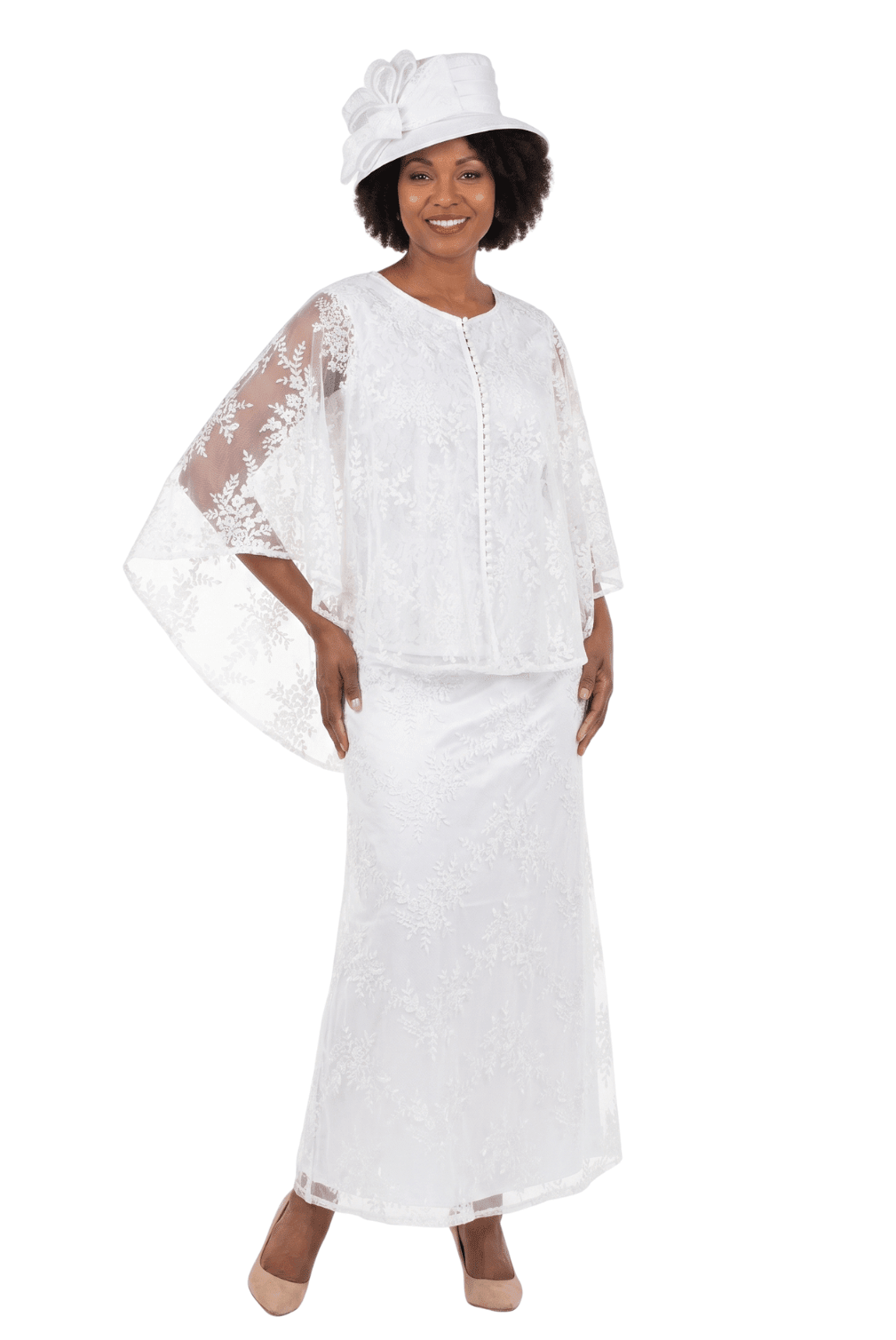 2pc Lux Lace Gown w/ Cape - Especially Yours