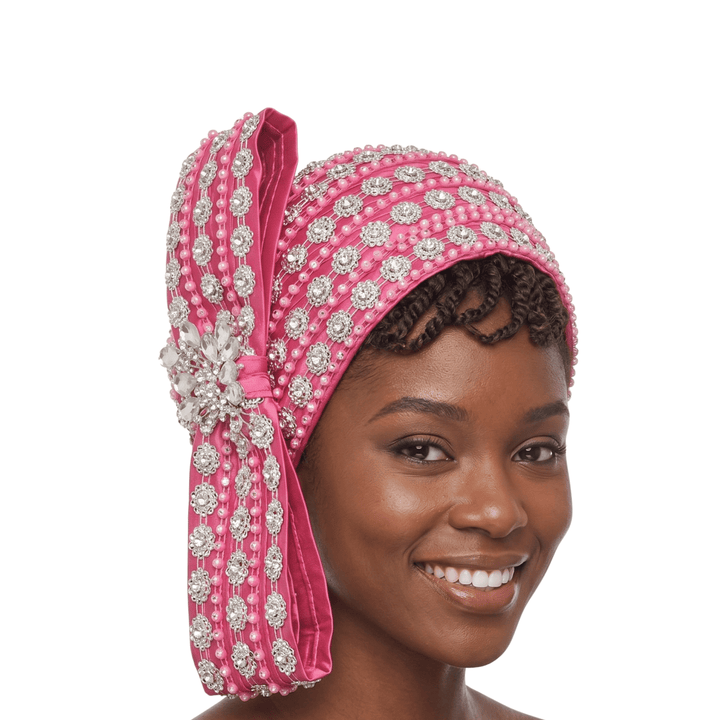 Rhinestoned Pillbox Hat w/ Brooched Vertical Bow - Especially Yours