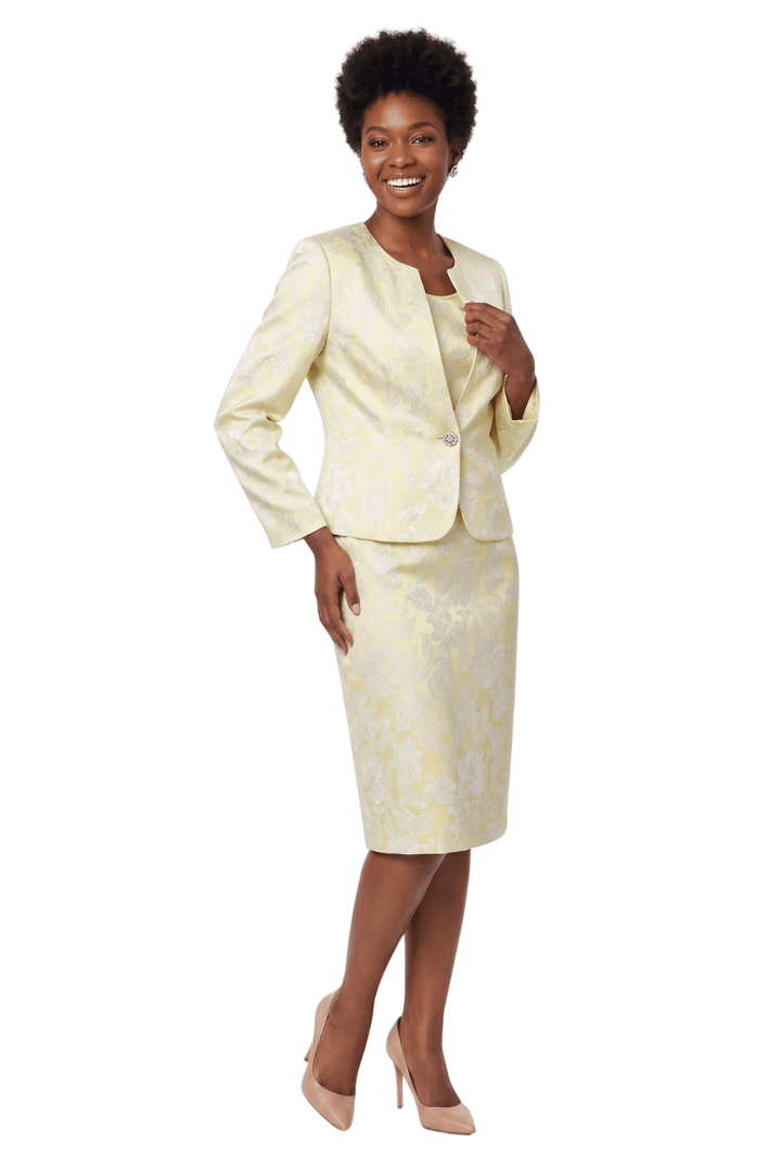 3pc Novelty Skirt Suit w/ Embellished Button - Especially Yours
