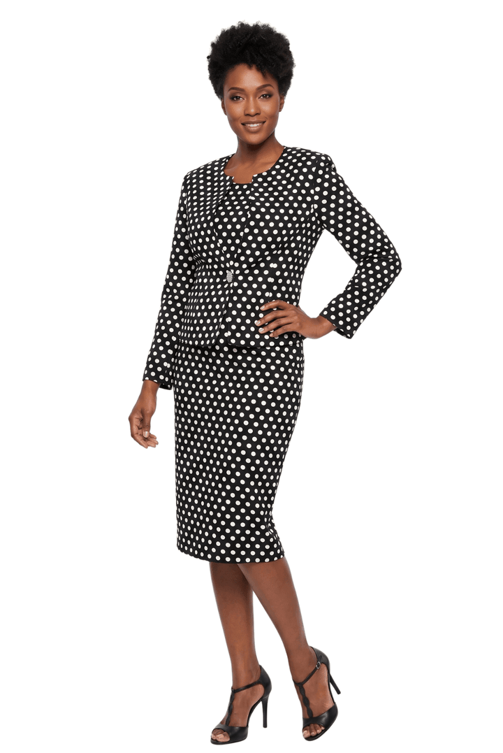 3pc Novelty Skirt Suit w/ Embellished Button - Especially Yours