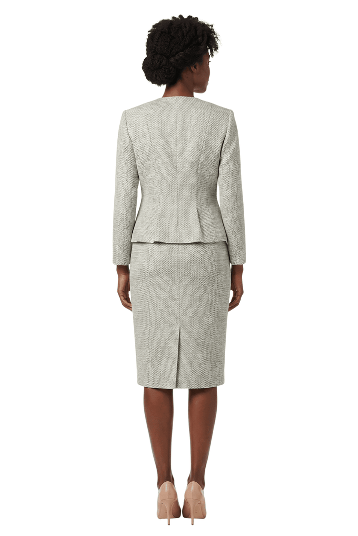 3pc Novelty Skirt Suit w/ Embellished Button - Plus Size - Especially Yours