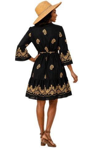 Paisley Embroidered Boho Mini Dress - Especially Yours